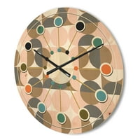 Дизайнарт' кръгъл ретро модел четвърти ' Модерен дървен стенен часовник от средата на века