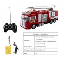 Дистанционно управление на спасителния двигател на пожарна кола с акумулаторна батерия детска играчка с разтегателна стълба Музика и мигащи светлини перфектни и?