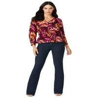 Sofia Jeans by Sofia Vergara Women's Print Top with Puff Sleeves