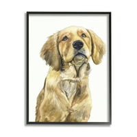 Ступел Индъстрис Голдън Ретривър кученце портрет меко жълто куче Черно рамка, 14, дизайн от Джордж Дяченко
