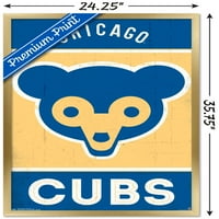 Чикаго Къбс - Ретро Лого Плакат За Стена, 22.375 34