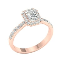 Имперски диамантен пръстен в 10к Розово злато