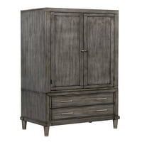 Мебели на Америка Аяна гардероб с 2 чекмедже, прахово покритие пистолет метал