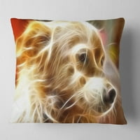 Дизайнарт светеща кафява кучешка глава - възглавница за хвърляне на животни-18х18