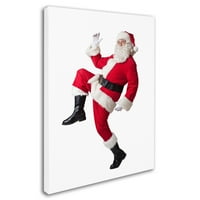 Търговска марка изобразително изкуство 'Дядо Коледа-подскачащ-11096' платно изкуство от Ед Уилър