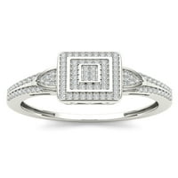 1 10к ТДВ диамант 10к Бяло Злато клъстер годежен пръстен