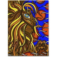 Запазена марка изобразително изкуство Лестър Лъвът жив платно изкуство от Кати г. Аренс