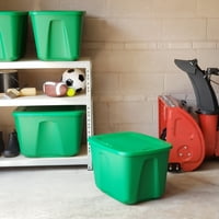 Хомз® галон празничен пластмасов контейнер за съхранение, зелен, комплект от 4