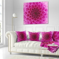 Дизайнарт Тъмно розово абстрактни цветни венчелистчета - флорална възглавница-18х18