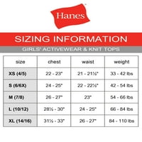 Ханес Момичета Тениски С Дълъг Ръкав, 2-Пакет, Размери 4-16