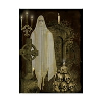 Търговска марка изобразително изкуство 'Хелоуин гробище 6' платно изкуство от Жан Плут