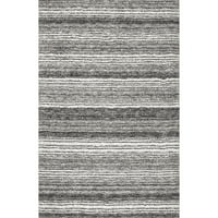 нулум клас ръчно тъфтинг шаг област килим, 8', сив мулти