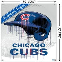Чикаго Къбс-стенен плакат за каска с щифтове, 14.725 22.375
